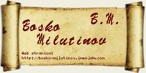 Boško Milutinov vizit kartica